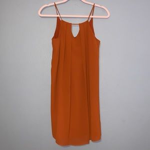 Blu Spero Spaghetti Strap V-neck Cutout Dress in Burnt Orange Size S